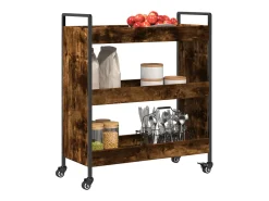 Carrito de cocina madera ingeniería roble ahumado 70x30x82 cm