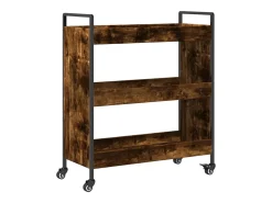 Carrito de cocina madera ingeniería roble ahumado 70x30x82 cm