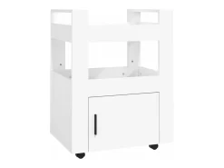 Carrito de cocina madera contrachapada blanco 60x45x80 cm