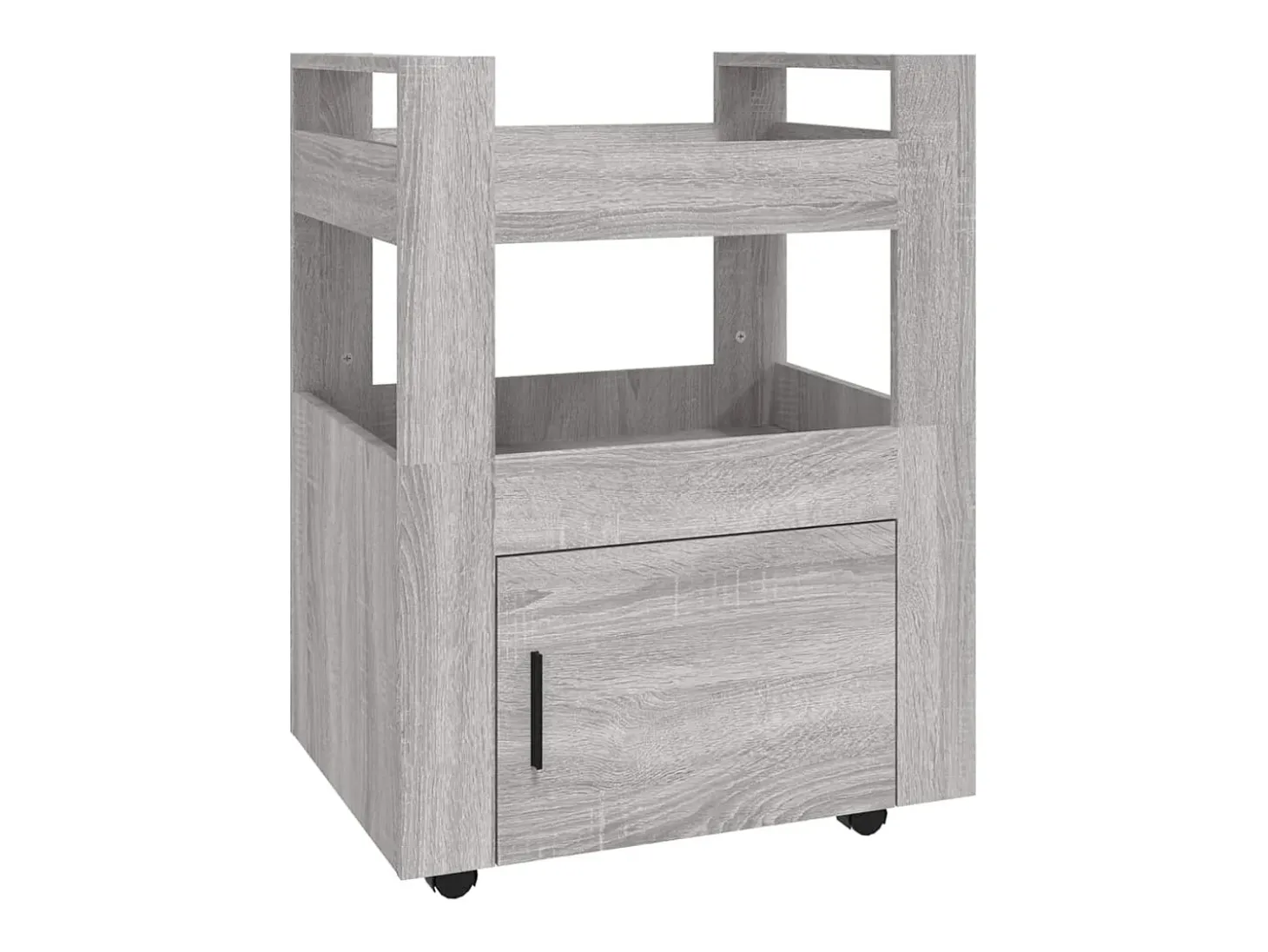 Carrito de cocina madera contrachapada gris Sonoma 60x45x80 cm