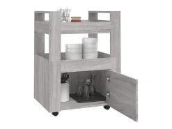Carrito de cocina madera contrachapada gris Sonoma 60x45x80 cm