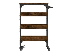 Carrito de cocina madera ingeniería roble ahumado 53x20x76 cm