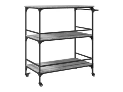 Carrito de cocina madera ingeniería gris Sonoma 100,5x50x105 cm