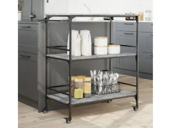 Carrito de cocina madera ingeniería gris Sonoma 100,5x50x105 cm