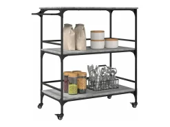 Carrito de cocina madera ingeniería gris Sonoma 100,5x50x105 cm