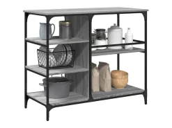 Carrito de cocina madera ingeniería gris Sonoma 100x45x89,5 cm