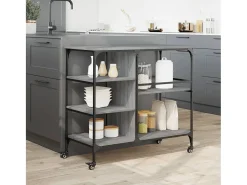 Carrito de cocina madera ingeniería gris Sonoma 100x45x89,5 cm
