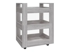 Carrito de cocina madera contrachapada gris Sonoma 60x45x80 cm