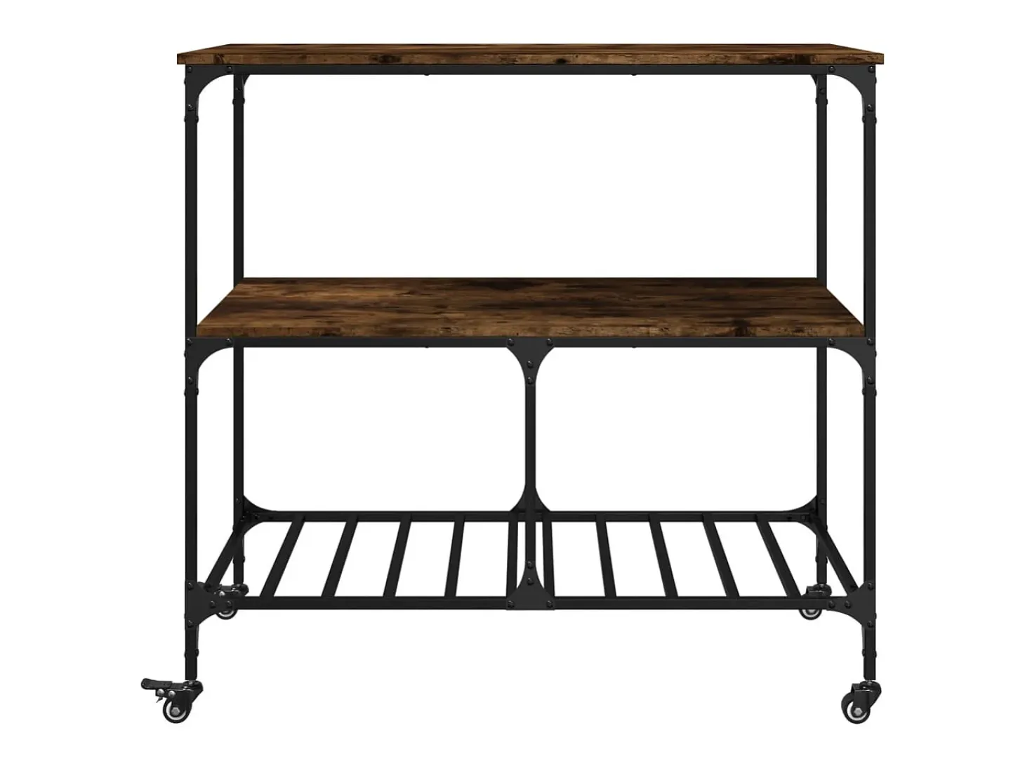 Carrito de cocina madera ingeniería roble ahumado 100x50x95 cm