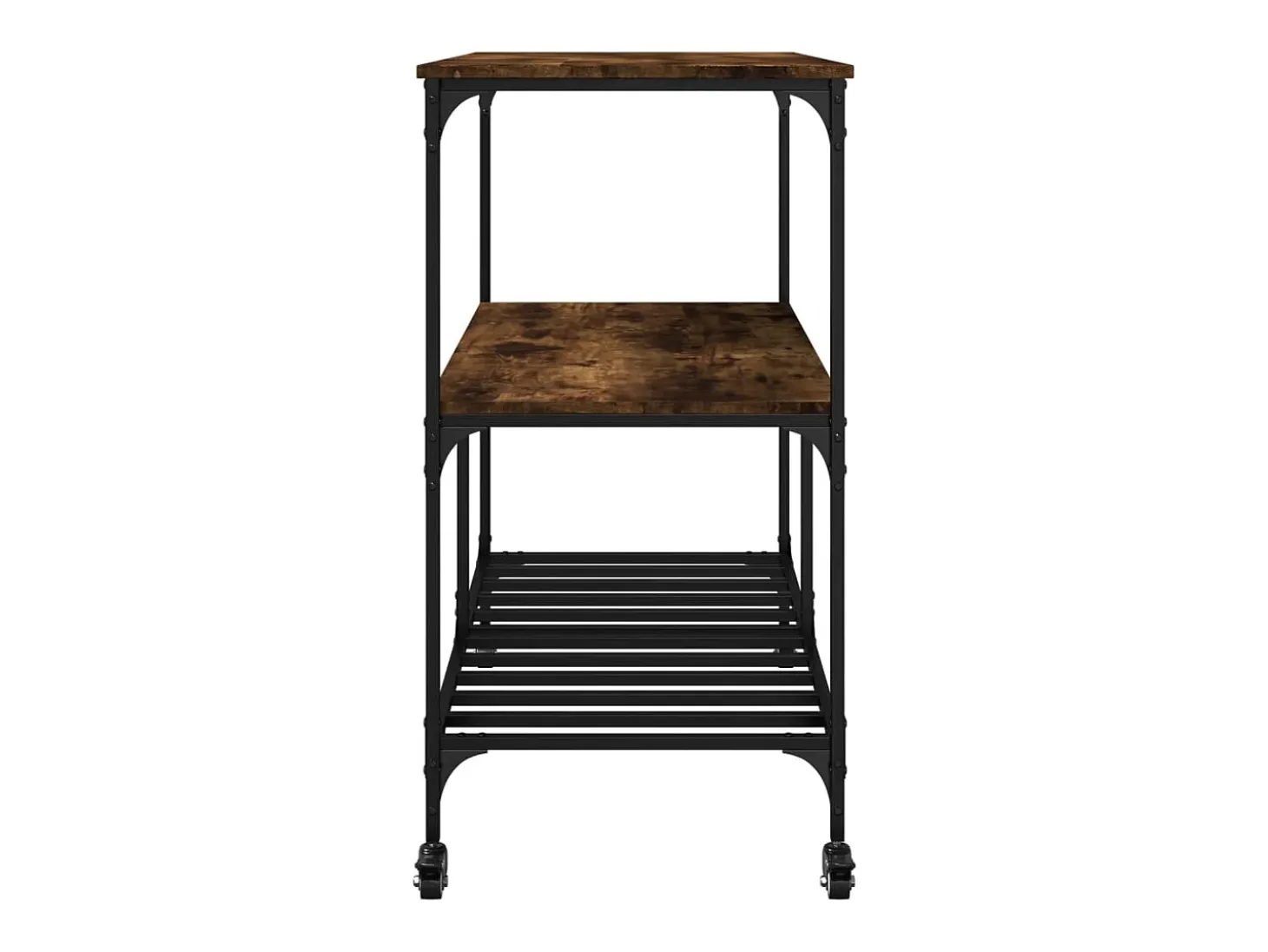 Carrito de cocina madera ingeniería roble ahumado 100x50x95 cm