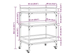 Carrito de cocina madera ingeniería roble Sonoma 65x40x86,5 cm