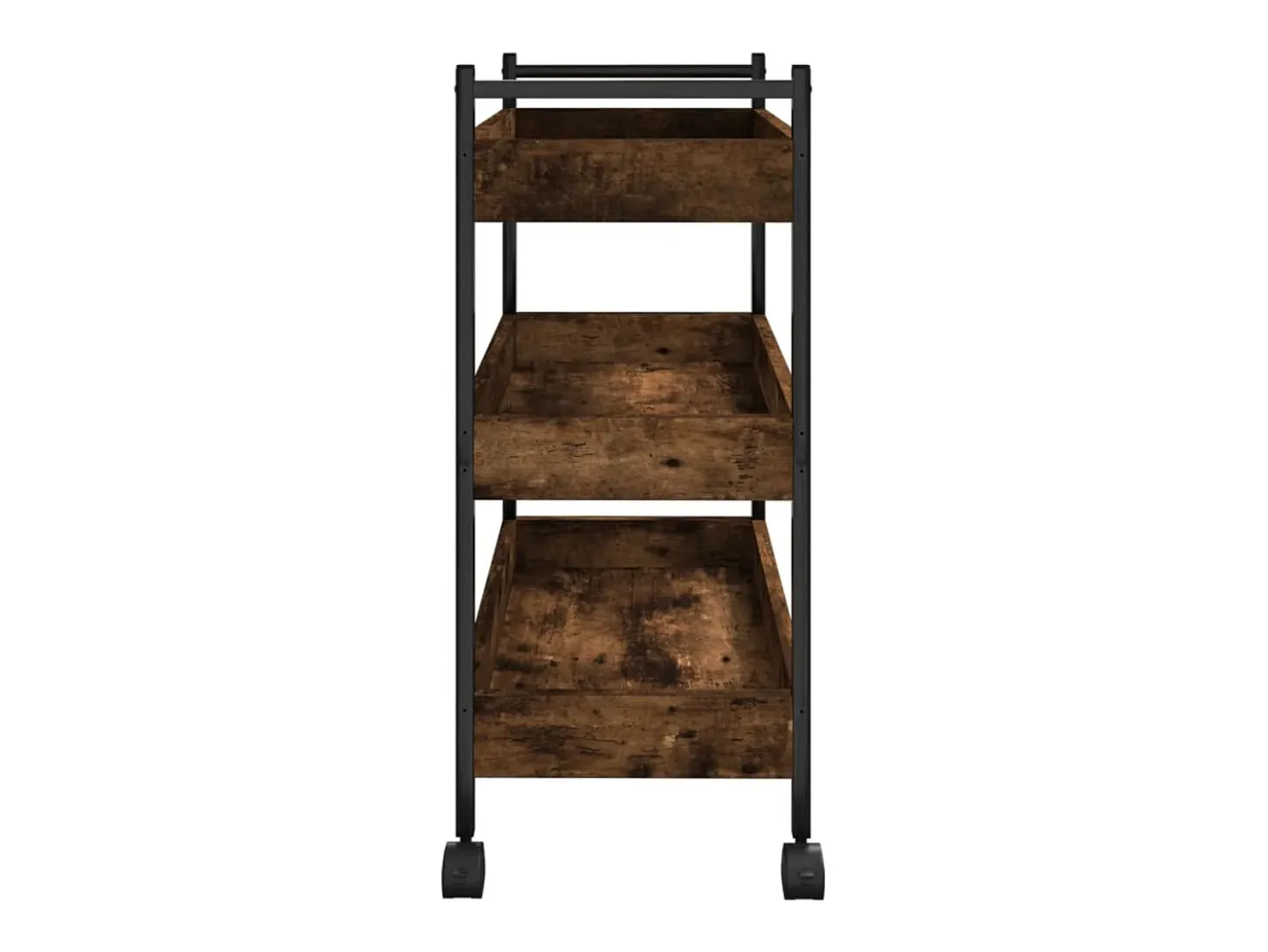 Carrito de cocina madera ingeniería roble ahumado 50x30x70 cm