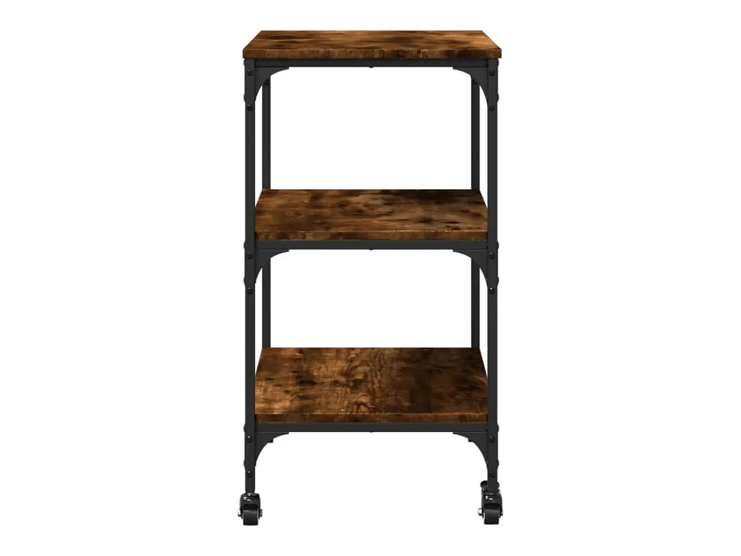 Carrito de cocina madera ingeniería roble ahumado 60x41x76 cm