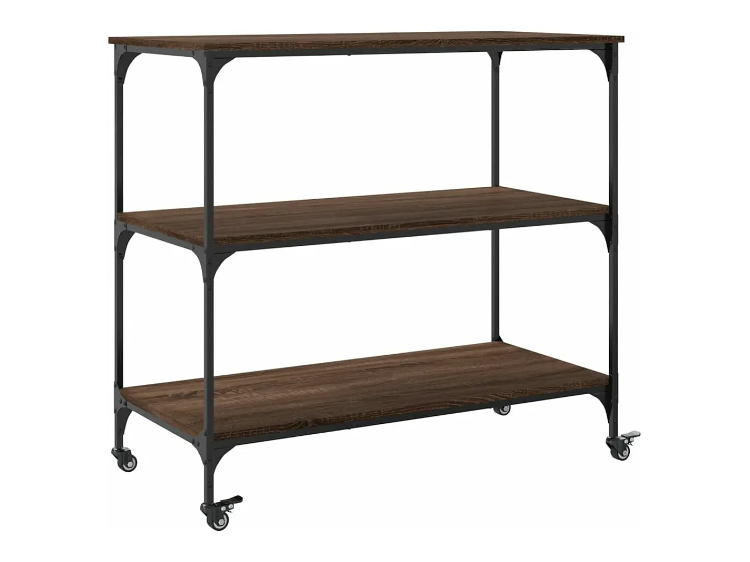 Carrito de cocina madera ingeniería marrón roble 102x50x95 cm