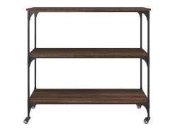 Carrito de cocina madera ingeniería marrón roble 102x50x95 cm