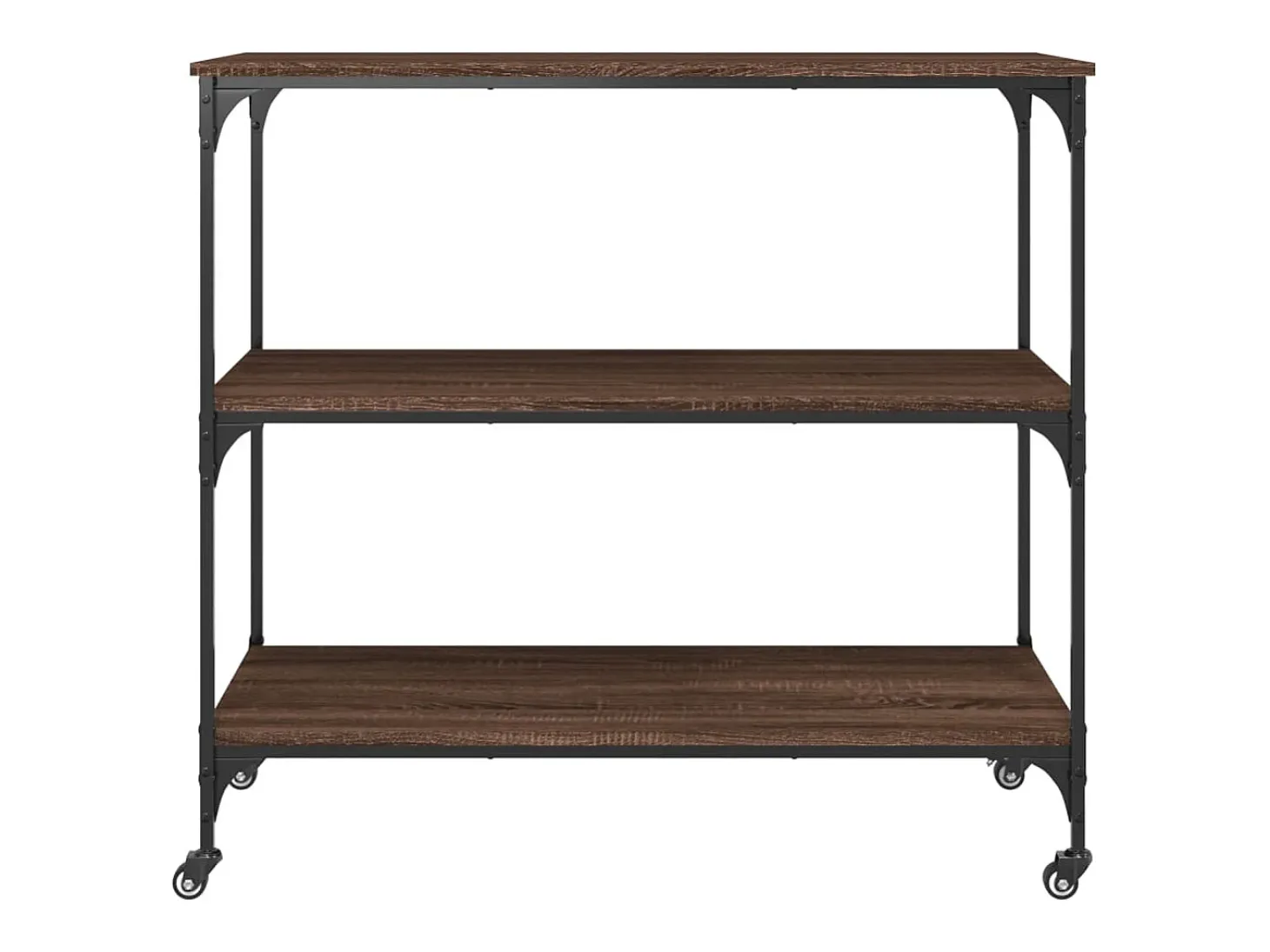 Carrito de cocina madera ingeniería marrón roble 102x50x95 cm