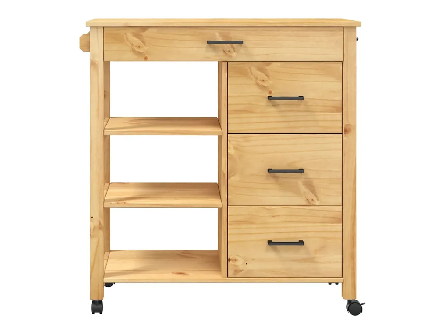 Carrito de cocina MONZA madera maciza de pino 84x40x88,5 cm