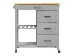 Carrito de cocina MONZA madera maciza de pino 84x40x88,5 cm