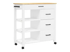 Carrito de cocina MONZA madera maciza de pino 84x40x88,5 cm