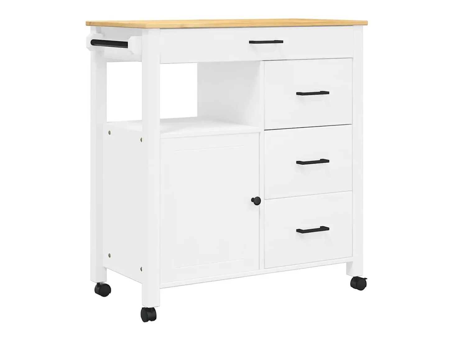 Carrito de cocina MONZA madera maciza de pino 84x40x88,5 cm