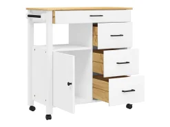 Carrito de cocina MONZA madera maciza de pino 84x40x88,5 cm