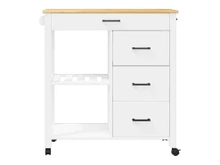 Carrito de cocina MONZA madera maciza de pino 84x40x88,5 cm