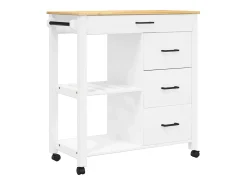 Carrito de cocina MONZA madera maciza de pino 84x40x88,5 cm