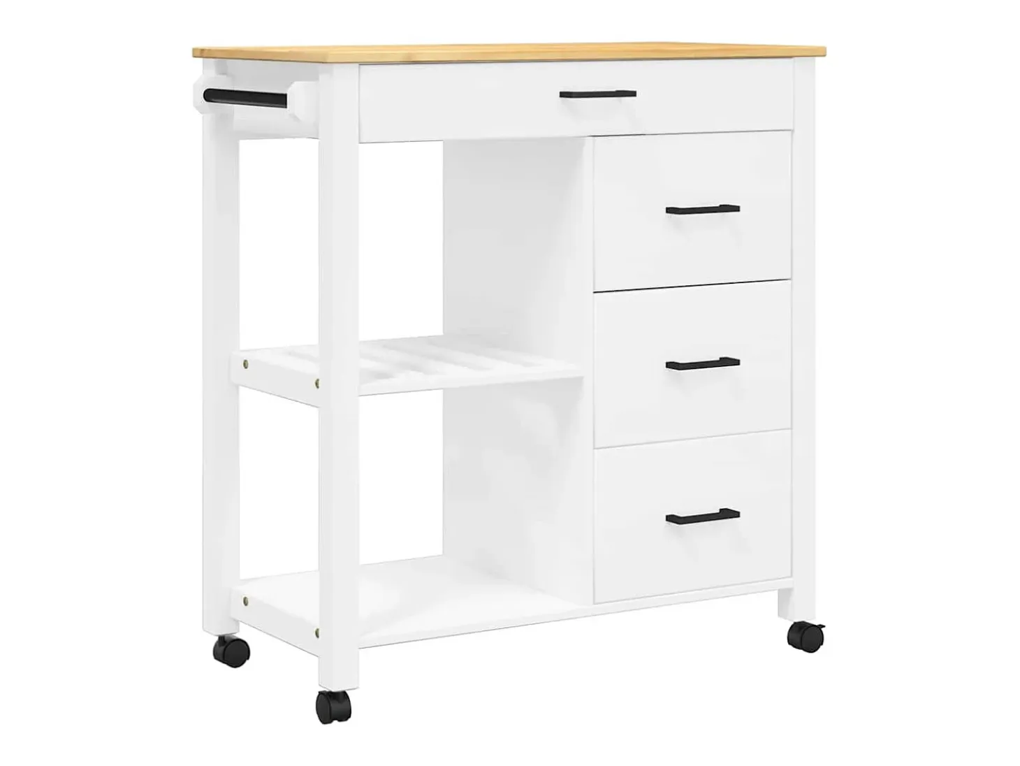 Carrito de cocina MONZA madera maciza de pino 84x40x88,5 cm