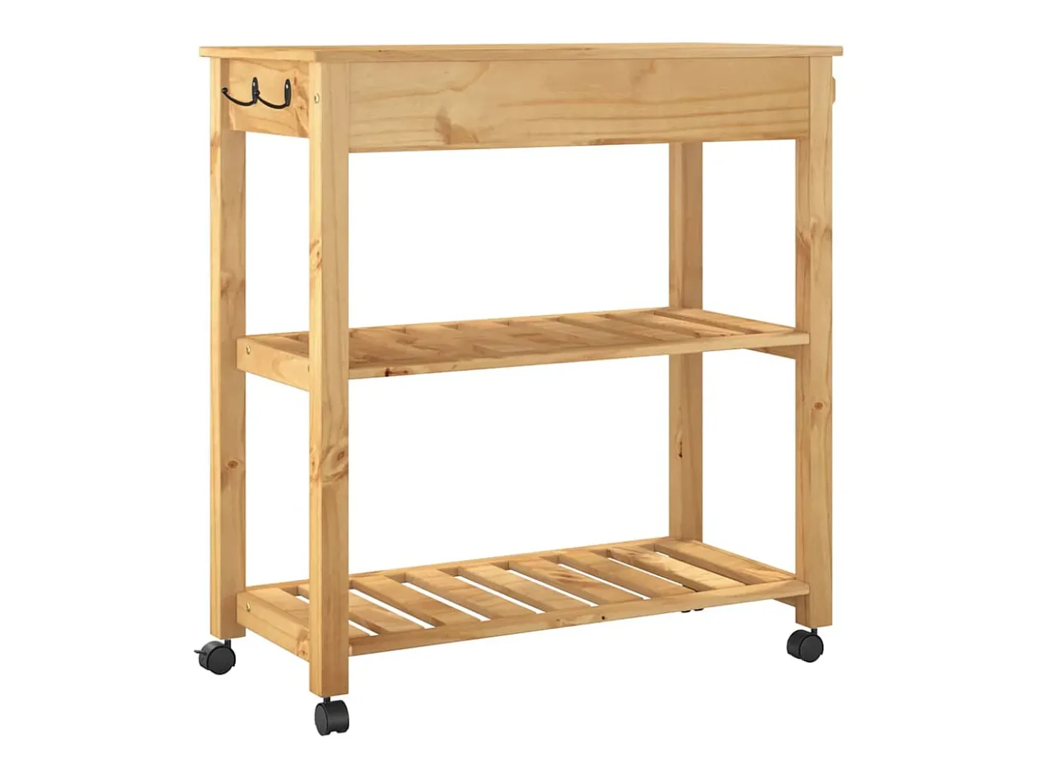 Carrito de cocina MONZA madera maciza de pino 84x40x88,5 cm