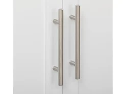Carrito de cocina móvil con encimera, estante regulable, MDF blanco (109x40x89cm)