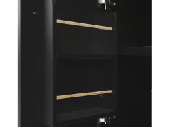 Carrito de cocina móvil con encimera plegable, espacio de almacenamiento y botellero - negro