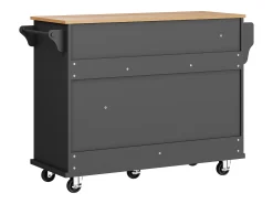 Carrito de cocina móvil de madera con 1 puerta y 5 cajones, aparador con almacenaje 134x46x92 cm - negro