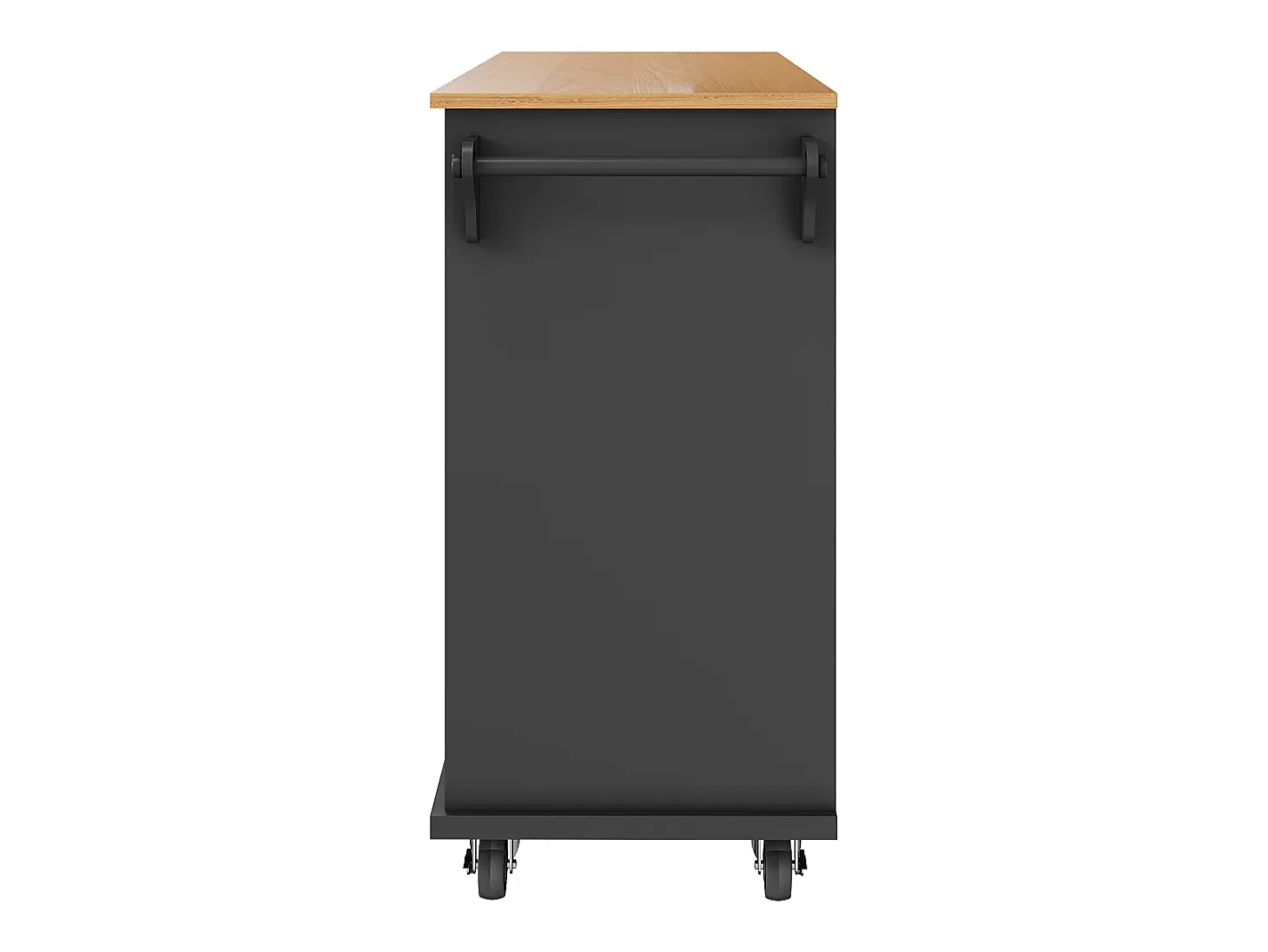 Carrito de cocina móvil de madera con 1 puerta y 5 cajones, aparador con almacenaje 134x46x92 cm - negro