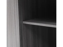 Carrito de comedor/aparador blanco y gris caqui con tapa plegable, 5 ruedas, espacio de almacenamiento y 2 cajones