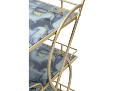 Carrito de mezcla de vidrio y mármol 71 x 45,5 x 84,5 cm