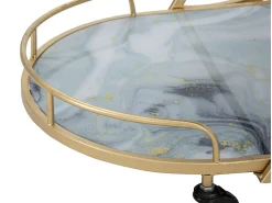 Carrito de mezcla de vidrio y mármol 71 x 45,5 x 84,5 cm