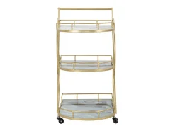 Carrito de mezcla de vidrio y mármol 71 x 45,5 x 84,5 cm