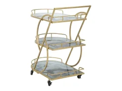 Carrito de mezcla de vidrio y mármol 71 x 45,5 x 84,5 cm
