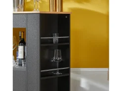Carrito de Servicio Camarera Multiusos Mueble con Estante Lateral Puertas Cajones Porta Paños de Cocina 82 x 46 x 88 cm FKW113-SCH SoBuy ES