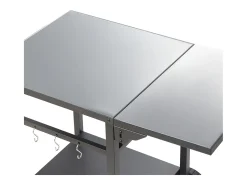 Carrito de Servicio SucceBuy, Carrito de Comedor para Barbacoa Exterior con Dos Estantes