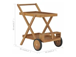 Carrito del té de madera maciza de teca