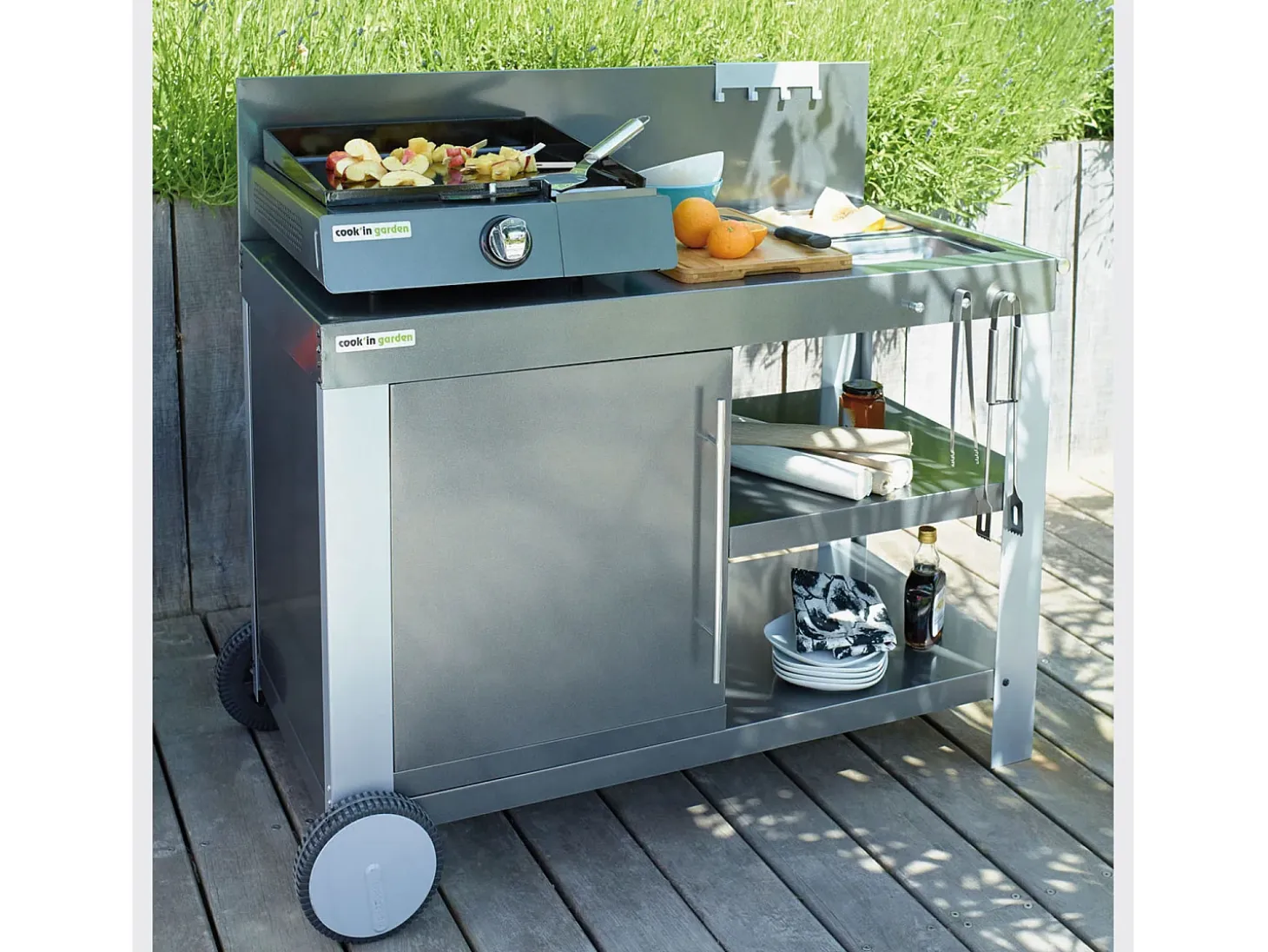 Carrito gris para plancha NOVA XL - COOK'IN GARDEN