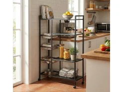 Carrito verdulero de cocina moderno con ruedas 115x32x135cm Faris Deluxe