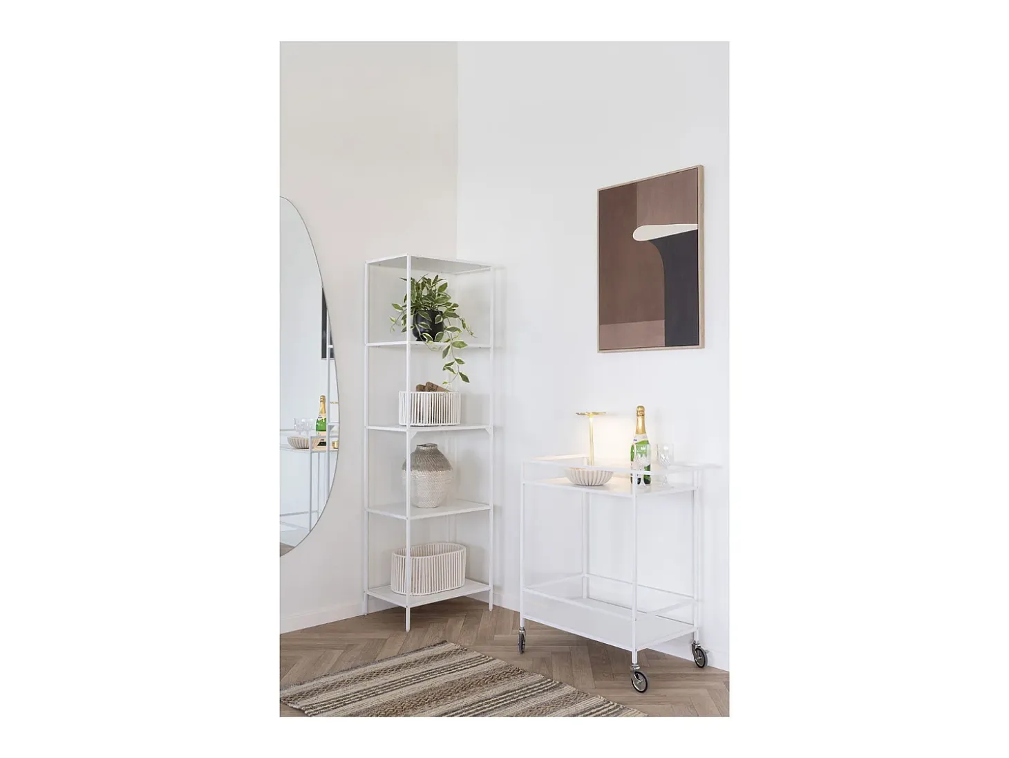 Carrito Vita, Blanco, 68x40x79 cm, Kendra Home