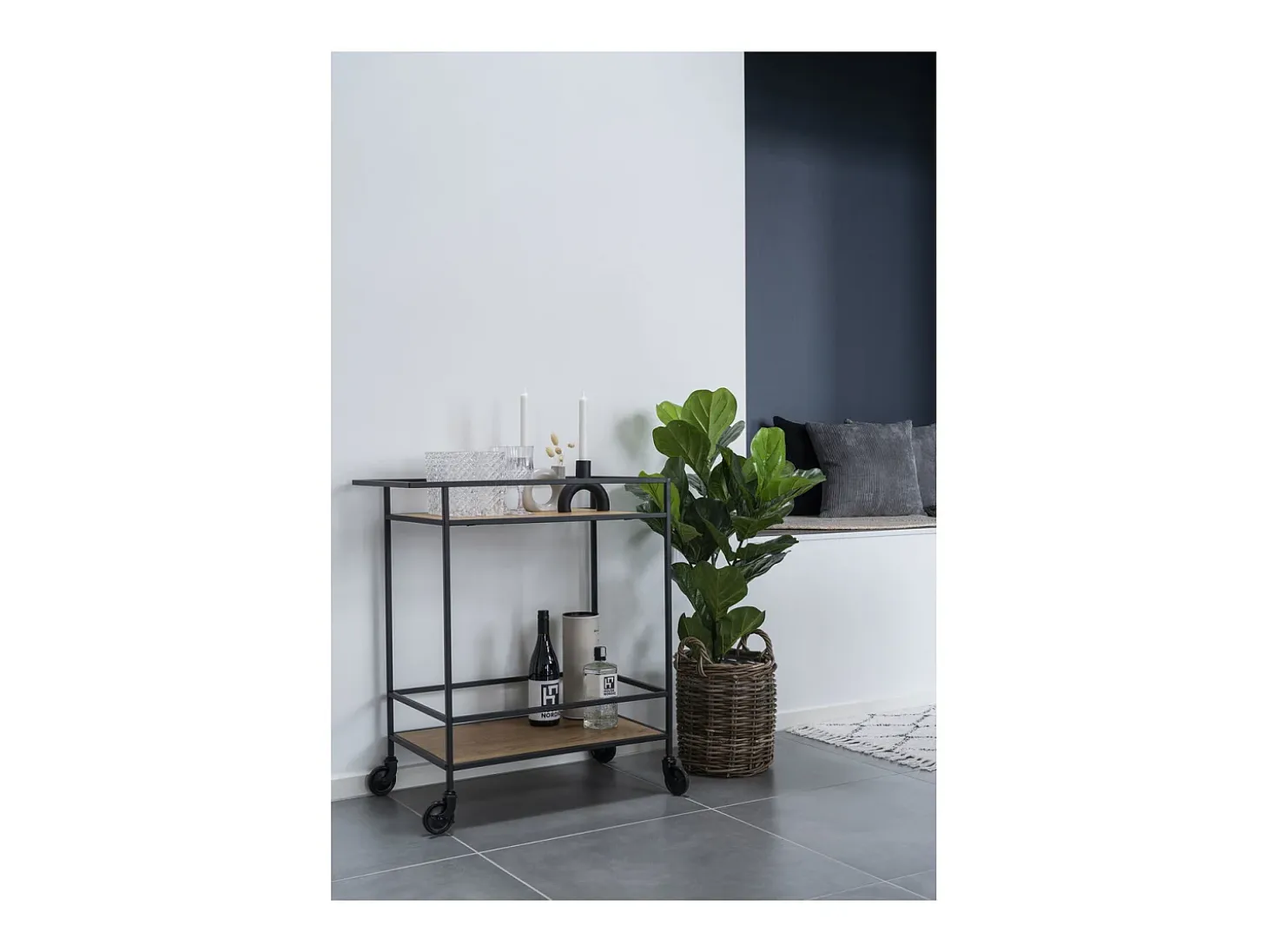 Carrito Vita, Marrón, 68x40x79 cm, Kendra Home