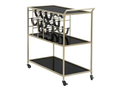 Carrito VKH5, Negro, 79x39,5x82 cm, Kendra Home