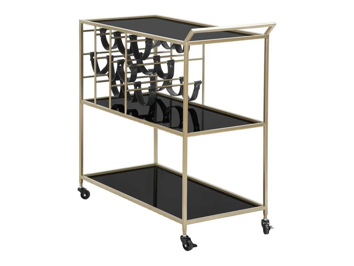 Carrito VKH5, Negro, 79x39,5x82 cm, Kendra Home