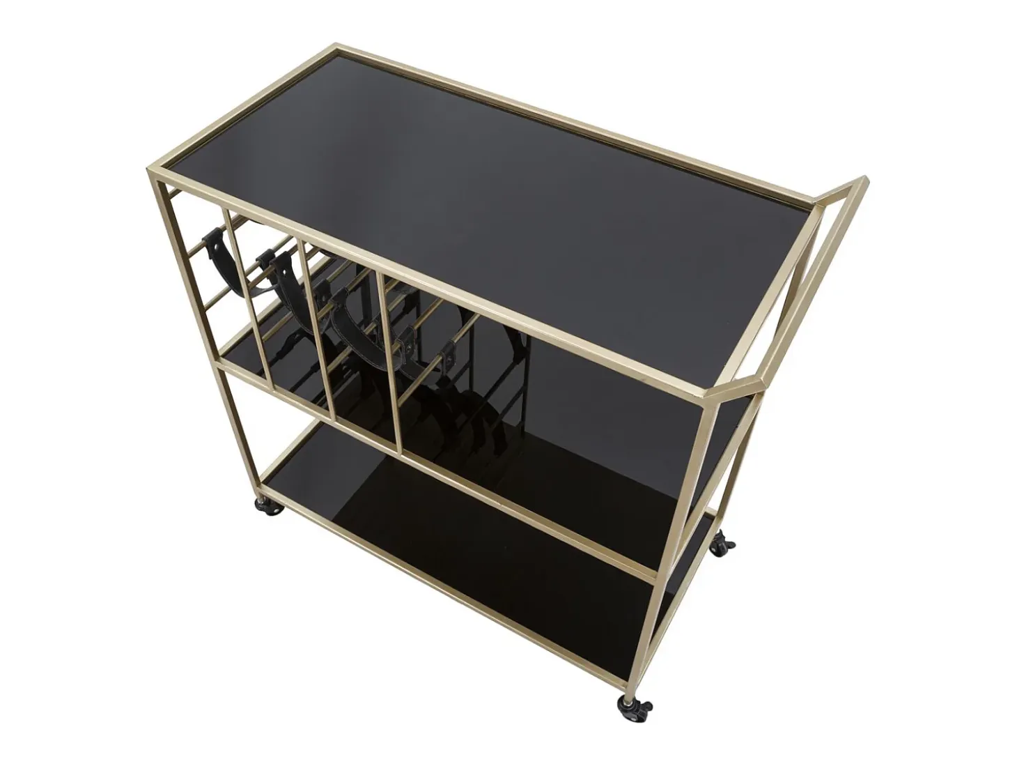 Carrito VKH5, Negro, 79x39,5x82 cm, Kendra Home