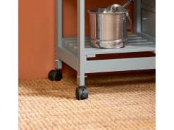 Carro de Almacenamiento Mueble Auxiliar Cocina Carrito de Servir con 3 Cajones 2 Estantes y 1 Bandeja Extraíble Gris FKW79-HG SoBuy ES