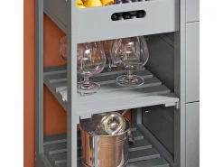 Carro de Almacenamiento Mueble Auxiliar Cocina Carrito de Servir con 3 Cajones 2 Estantes y 1 Bandeja Extraíble Gris FKW79-HG SoBuy ES